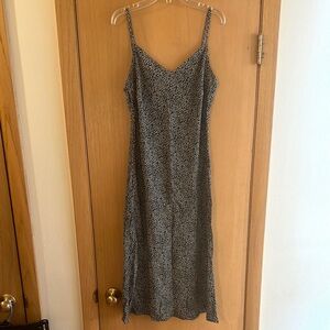 Gap Women's Vintage Floral Slip Dress Y2K 90’s Black White Size 8-10